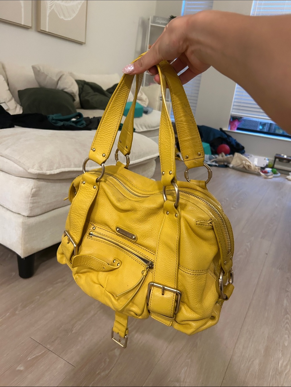 Michael Kors Yellow Leather Shoulder Bag